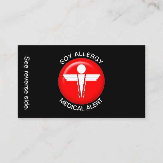 SOY Allergy Medical Alert Card Visitenkarte (Vorderseite)