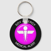 Soy Allergy Medical Alert Pink Schlüsselanhänger (Vorderseite)