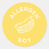 Soy Allergy Warning Runder Aufkleber (Vorderseite)