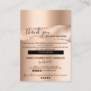 Soy Candle Care Card Vielen Dank, dass Sie Ihr Log Visitenkarte
