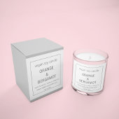 Soy Candle | Einfach Minimalistisch, grau und weiß Quadratischer Aufkleber