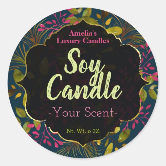 Soy Candle Labels Runder Aufkleber (Vorderseite)