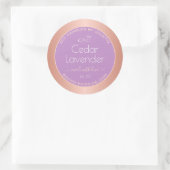 Soy Candles Packing Labels Rose Gold und Lilac Runder Aufkleber (Tasche)