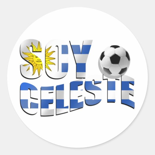 Soy Celeste Uruguay Flagge Futbol Fußball-Logo Runder Aufkleber (Vorderseite)