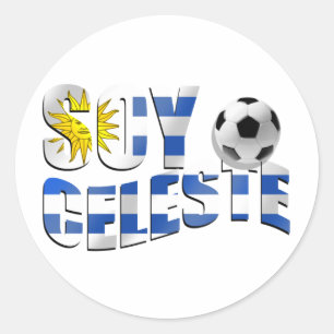 Soy Celeste Uruguay Flagge Futbol Fußball-Logo Runder Aufkleber