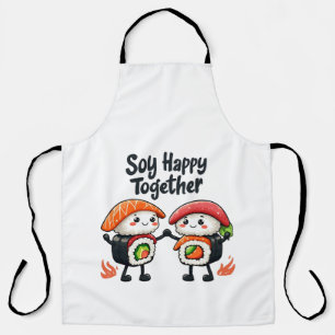 Soy glücklich zusammen Sushi Kawaii japanisches Es Schürze