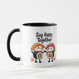 Soy glücklich zusammen Sushi Kawaii japanisches Es Tasse