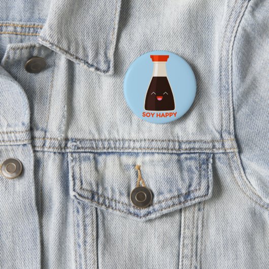Soy Happy Niedlich Soy Sauce Feinschmecker Button (Beispiel)