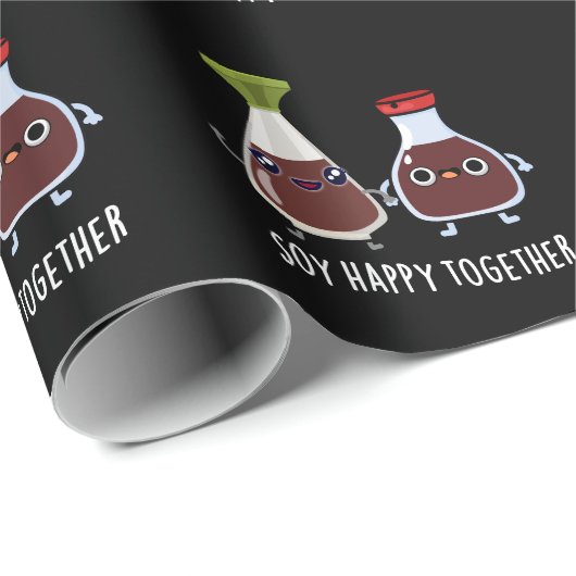 Soy Happy Together Soy Sauce Pun Dark BG Geschenkpapier (Rolleneckpunkt)