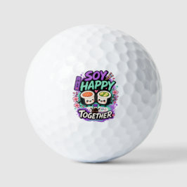 Soy Happy Together – Süßes Kawaii Sushi-Pärchen Golfball