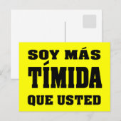 Soy mas timida que gewöhnt postkarte (Vorne/Hinten)