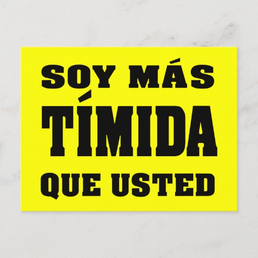 Soy mas timida que gewöhnt postkarte (Vorderseite)