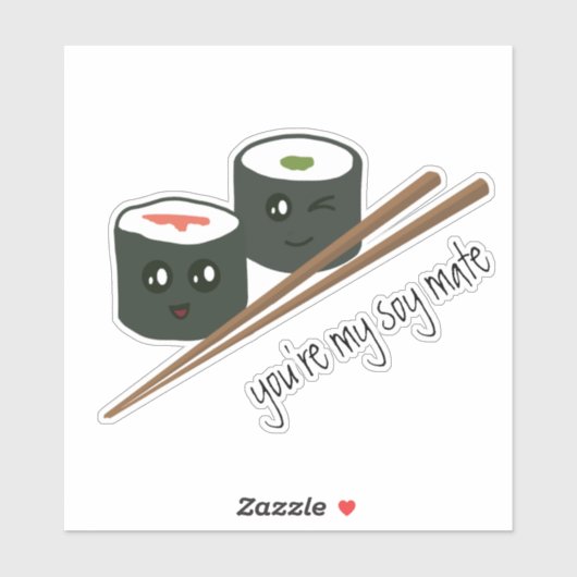 Soy Mate Niedlich Sushi Addict Kawaii Charakter Aufkleber (Blatt)