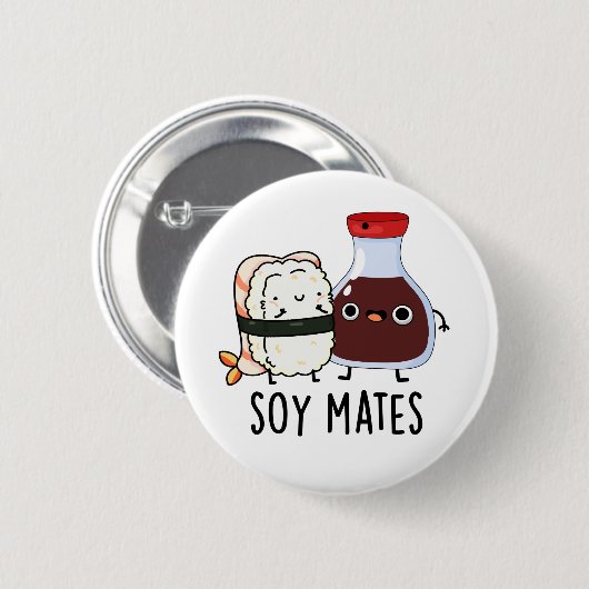 Soy Mates Funny Soy Sauce Puff Button (Vorne & Hinten)