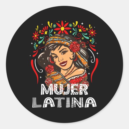 Soy Mujer Latina, starke lateinische Frau Runder Aufkleber (Vorderseite)