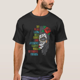 Soy Mujer Latina Sugar Skull Mexican Cinco De Mayo T-Shirt