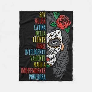Soy Mujer Latina Sugar Skull Women Cinco De Mayo H Fleecedecke