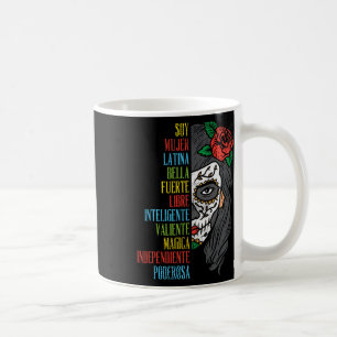 Soy Mujer Latina Sugar Skull Women Cinco De Mayo H Kaffeetasse