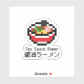 Soy Sauce Ramen Retro Pixel Art Aufkleber (Blatt)