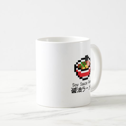 Soy Sauce Ramen Retro Pixel Art Kaffeetasse (VorderseiteRechts)