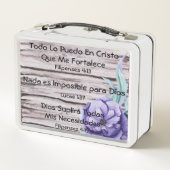 Soy Tierra Fértil Para Buena Semilla Metall Brotdose (Rückseite)