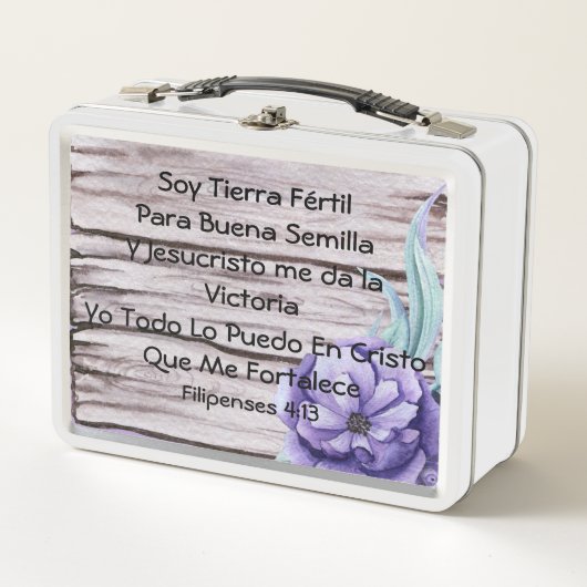 Soy Tierra Fértil Para Buena Semilla Metall Brotdose (Vorderseite)