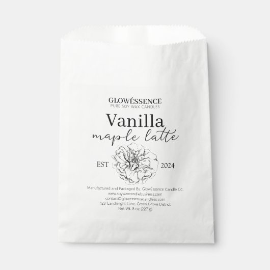 Soy Wax Candle Label Flower pack Geschenktütchen (Vorderseite)