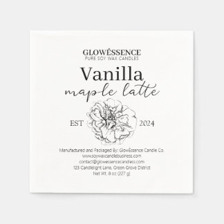 Soy Wax Candle Label Flower Vanilla Aroma Serviette