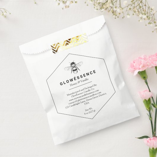 Soy Wax Label Honeycomb Bee Hexagon Geschenktütchen (Versiegelt)