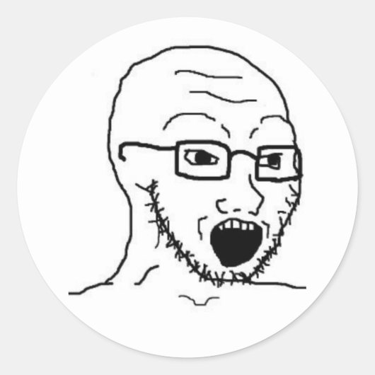 Soyjak Wojak Aufkleber (Vorderseite)