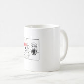 Soyjak zeigt sein Handy Meme Kaffeetasse (VorderseiteRechts)