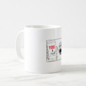 Soyjak zeigt sein Handy Meme Kaffeetasse (Vorderseite Links)