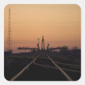 Soyuz-Launchpad Quadratischer Aufkleber (Vorderseite)
