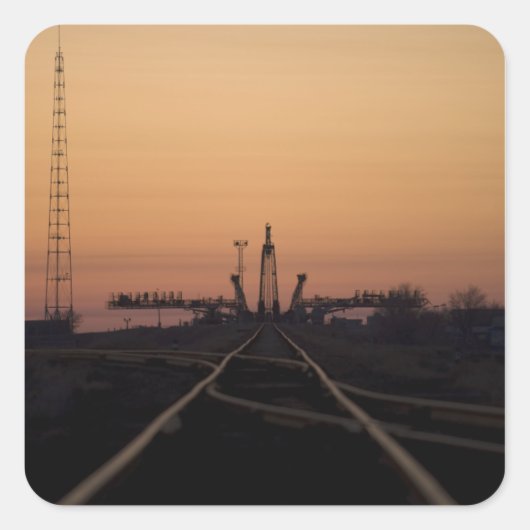 Soyuz-Launchpad Quadratischer Aufkleber (Vorderseite)