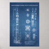 Soyuz Spacecraft Blueprint Poster (Vorne)