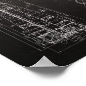 Soyuz Spacecraft Blueprint Poster (Ecke)