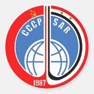 Soyuz TM-3 Mission Logo Runder Aufkleber