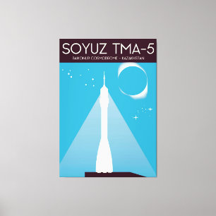 Soyuz TMA-5 Weltraumkunst Leinwanddruck