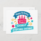 Sozial akzeptable Entfernung zum Geburtstag Postkarte (Vorne/Hinten)