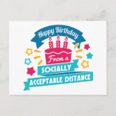 Sozial akzeptable Entfernung zum Geburtstag Postkarte (Vorderseite)