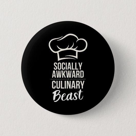 Sozial Awkward Kulinarisches Biest Funny Cook Koch Button (Vorderseite)