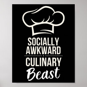 Sozial Awkward Kulinarisches Biest Funny Cook Koch Poster