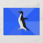 Sozial Awkward Penguin ("Anpassen", um Text hinzuz Postkarte (Vorderseite)