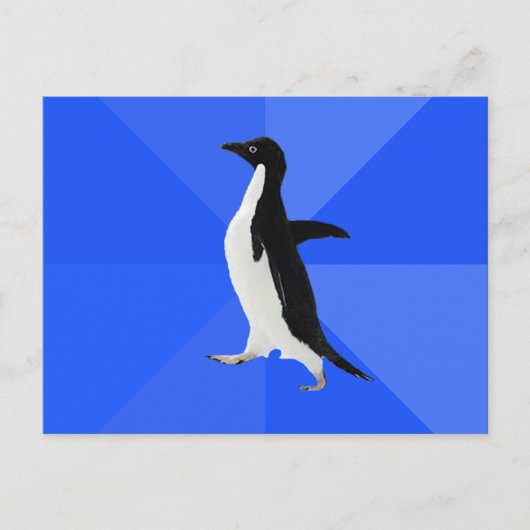 Sozial Awkward Penguin ("Anpassen", um Text hinzuz Postkarte (Vorderseite)