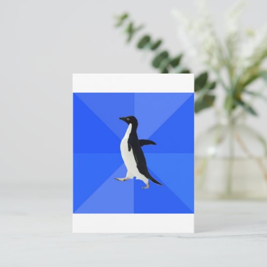 Sozial Awkward Pinguin Ratschläge Tiermeme Postkarte (Stehend Vorderseite)