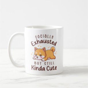 Sozial erschöpft, aber immer noch süß - Shiba Inu Kaffeetasse