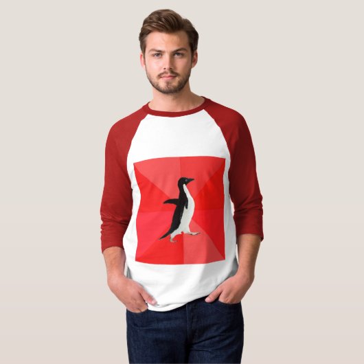 Sozial fantastisches Penguin-Ratetier Meme T-Shirt (Vorne ganz)