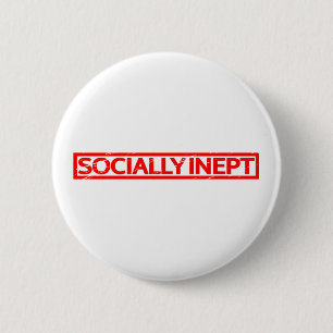 Sozial-Inept-Briefmarke Button
