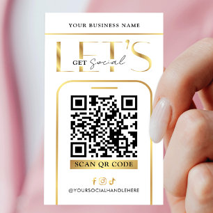 Sozial Media QR Code Glam Gold Logo QR Code Visitenkarte