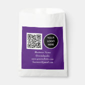 Sozial-Media-QR-Code Lila Firmenlogo Geschenktütchen (Vorderseite)